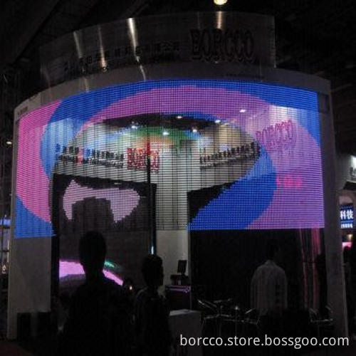 Full-color Outdoor Transparent Stage Rental LED Curtain Display Screen with 37.5mm Pixel Pitch